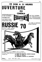 Annonce Ouverture du Cinérama EMPIRE - 16-08-1967